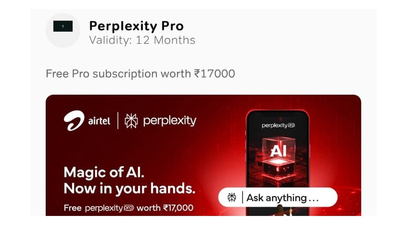 Free Access to Perplexity Pro worth ₹ 17000 for 1 Year. How to claim?